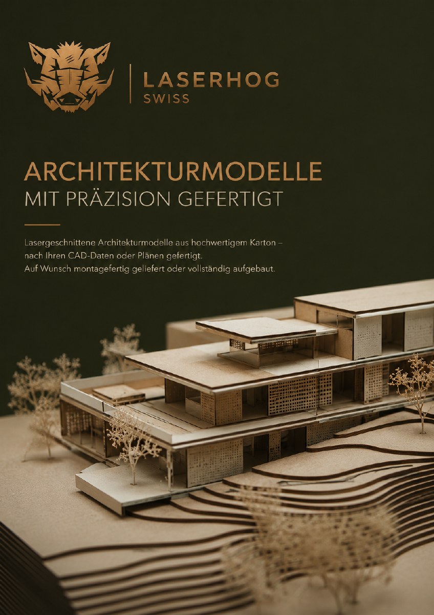 Architekturmodell aus präzise lasergeschnittenen Bauteilen